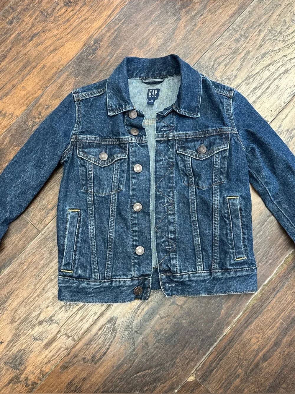 Gap Kids Long Sleeve Denim Blue Jean Trucker Jacket Boys Size XS (4-5) <<<417>>>